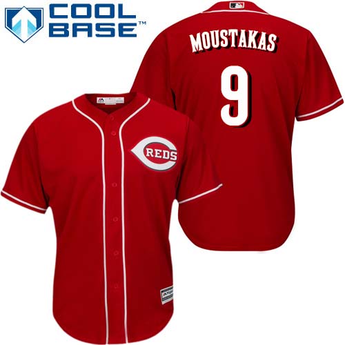 Reds #9 Mike Moustakas Red New Cool Base Stitched Youth MLB Jersey